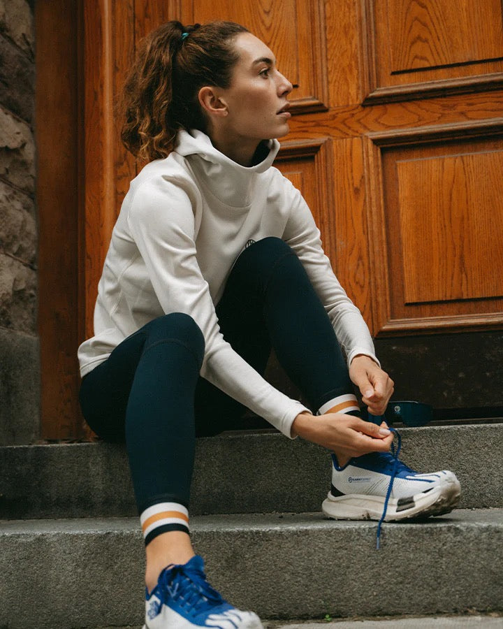 ÅSUNDEN LADIES HALF ZIP HOODIE OFFWHITE/NAVY
